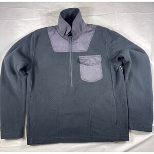 Barbour Farimond Fleece Pullover 1/4 Zip Gray Mens Medium Utility Pocket